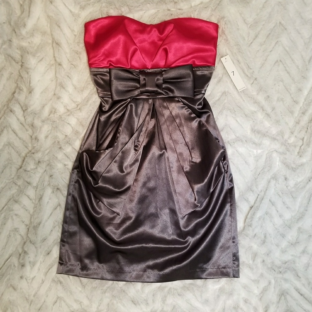 New Formal Dress Pink and Gray Bow💖